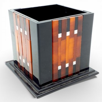 Stifteköcher ROBERTO VENTURA, K.stoff schwarz/braun