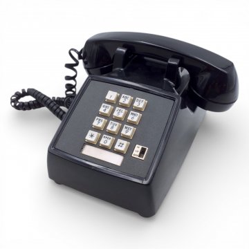 P- Telefon, mit Tasten, schwarz, Amerikanische Ausführung, 80er, WESTERN ELECTRIC 