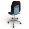 Drehstuhl/Laborstuhl BIMOS LABSIT 2, Kunststoffschale blau, Kunstleder schwarz, auf Rollen, höhenverstellbar, B64xT64, Sitzhöhe 49 - 69 cm