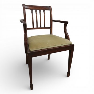 Armlehnsessel mit Sprossenlehne, Mahagoni, Sitzpolster