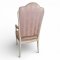 Armlehnsessel creme/lachsfarb. Damast, Schleiflack cremefarb., kannelierte Füße, 60x55, h 123cm