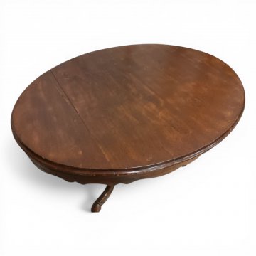 Tisch, ovale Platte m. breiter Zarge, Mittelfuss, 110x70cm, h 76cm