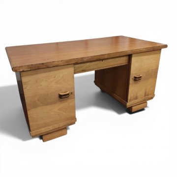 Schreibtisch, 20erJ., 160x78cm, h 78 cm, 2 Türen/ Holzgriffe, 1 Schub