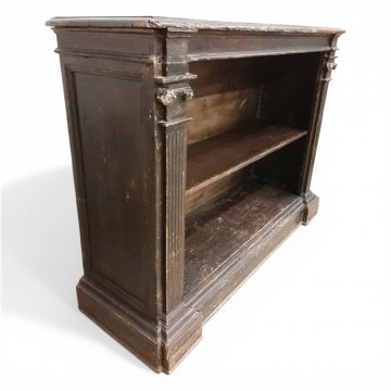 Regal JHW, dkl. Nußb., mit kannel. Profilleisten, 116x34cm, h 85cm