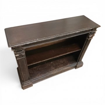 Regal JHW, dkl. Nußb., mit kannel. Profilleisten, 116x34cm, h 85cm