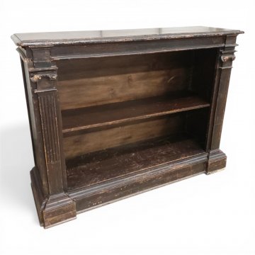 Regal JHW, dkl. Nußb., mit kannel. Profilleisten, 116x34cm, h 85cm