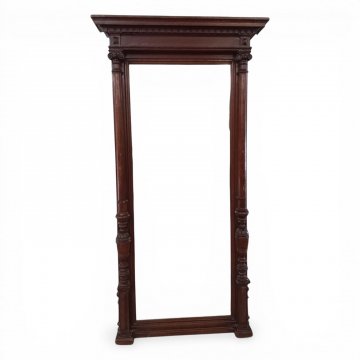 Wandspiegel, JHW, Nußb., . 87x170 cm, Säulen gedrechselt