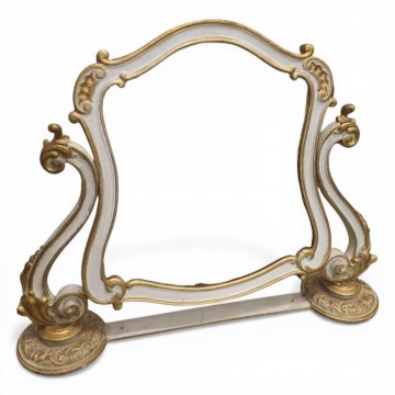 Aufsatzspiegel barocke Form, Ständer m. verzier. Teller, 86x68cm,