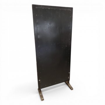 Wandschirm PAPAGEI, Nußaum, 70cm, h 170cm, 1 Seite mit Stoff bespannt, andere Seite Holz schwarz, Paravent