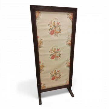 Wandschirm PAPAGEI, Nußaum, 70cm, h 170cm, 1 Seite mit Stoff bespannt, andere Seite Holz schwarz, Paravent