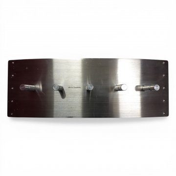 Garderobenleiste, Edelstahl gebogen, 5 Haken mit Gummiring, B26