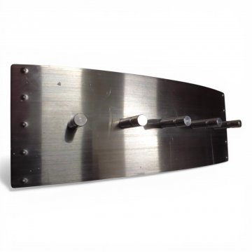 Garderobenleiste, Edelstahl gebogen, 5 Haken mit Gummiring, B26