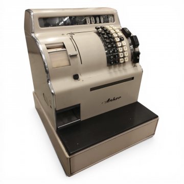 Registrierkasse, ANKER, Metall braun/beige, NUR DEKO, H/B/T 45x37x42, ca. 50 Kg