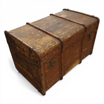 Überseekoffer, dkl.braun, Holzleisten, Beschläge Messing, B96xT60xH58