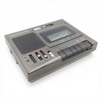 Kassettenrecorder LINGUAPHONE, anthrazit/schwarz,  3Regler, Speedregler fehlt, L22xB18xH4
