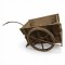 Bollerwagen, Holz braun, Seiten geschlossen, Gußeisenspeichen, Vollgummireifen, Eisendeichsel gebogen, GL165