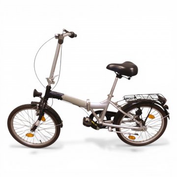 Fahrrad, ALU-REX, Klapprad 20 Zoll, 3-Gang, Rahmen silber/schwarz, Schutzbl.,Kettenschtz.,Gepäcktr. schwarz