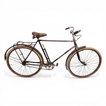 Fahrrad, PATRIA, Herrenrad, Rahmen,Schutzblech,Felgen schwarz, Ledersattel braun, Luftpumpe mit Holzgriff