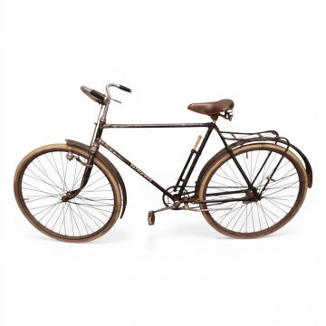 Fahrrad, PATRIA, Herrenrad, Rahmen,Schutzblech,Felgen schwarz, Ledersattel braun, Luftpumpe mit Holzgriff