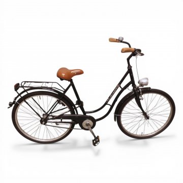 Hollandrad, PERFORMANCE, 26 Zoll, Rahmen schwarz, Sattel u. Lenkergriffe hellbraun