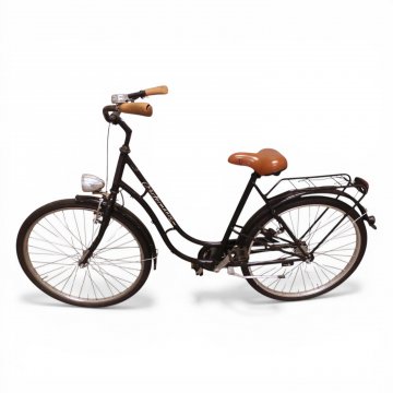 Hollandrad, PERFORMANCE, 26 Zoll, Rahmen schwarz, Sattel u. Lenkergriffe hellbraun