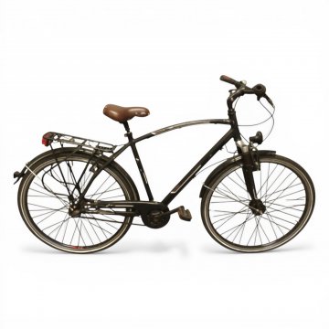 Fahrrad, REX, Alu-Trekking-Bike, 7 Gang Nabenschaltung,28 Zoll, schwarz, Sattel dkl.braun