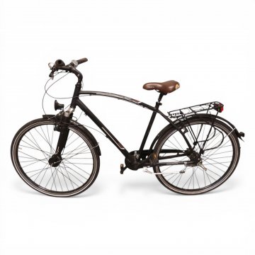 Fahrrad, REX, Alu-Trekking-Bike, 7 Gang Nabenschaltung,28 Zoll, schwarz, Sattel dkl.braun