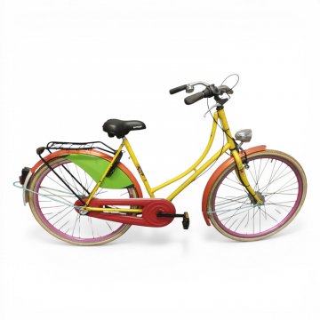 Fahrrad, NOSTALGIE BIKE KUNTERBUNT, 28 Zoll, 3 Gang, orange/rot/schwarz/grün/pink/blau