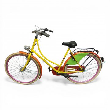 Fahrrad, NOSTALGIE BIKE KUNTERBUNT, 28 Zoll, 3 Gang, orange/rot/schwarz/grün/pink/blau