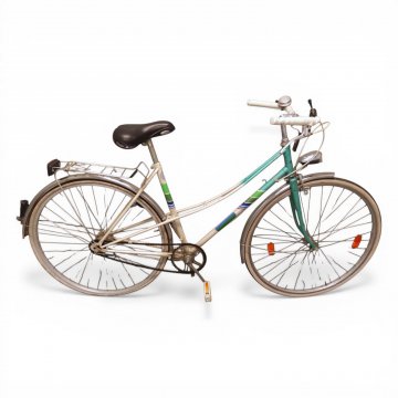 Fahrrad, Hercules Damenrad, Rahmen weiß/türkis, Schutzbleche Chrom, 3-Gang Torpedoschaltung, NICHT FAHRBEREIT 