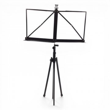 Notenständer, Metall, schwarz, teilweise mit Knopfschrauben, Stativfüße