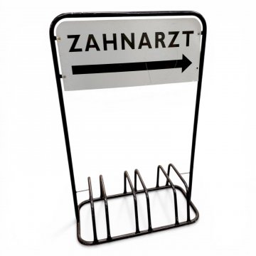 Fahrradständer,3-er,Metall schwarz, mit Gestänge für Hinnweisschild( VA 73x33) oben, H/B/T 126x80x41