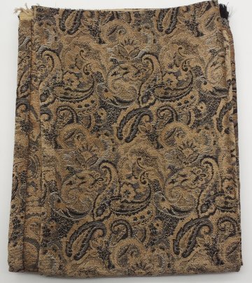 Vorhang H306xB60, schwarz / beige / grau, Paisley, samtig, Jaquard, mit Gardinenband