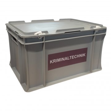 Transportkiste, Kunststoff grau, Polizei / Kriminaltechnik, 30x40cm