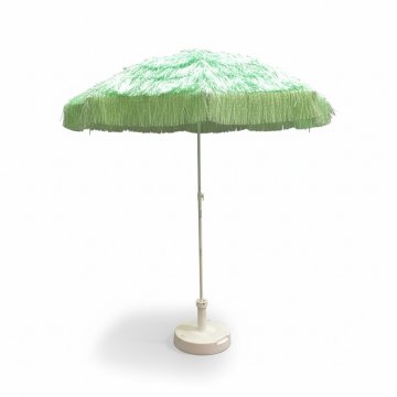 Sonnenschirm, hell grün, Fransen grün, Kunstfaserbespannung,  OHNE Fuß ( passender, 30/80)