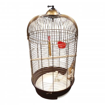 Vogelkäfig, rund, Drahtgeflecht 34x67cm