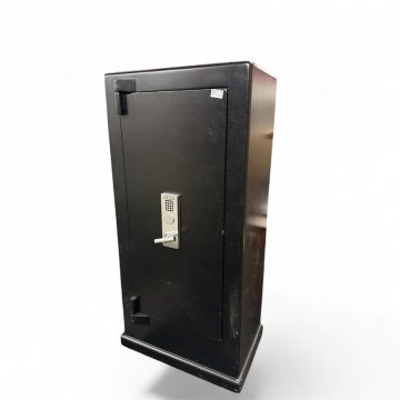 Geldschrank, Safe, Tresor, SIJ, kaschiert, schwarz, 1 Tür, Chrombeschläge, Zahlenrädchen, 80x50x170cm