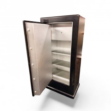 Geldschrank, Safe, Tresor, SIJ, kaschiert, schwarz, 1 Tür, Chrombeschläge, Zahlenrädchen, 80x50x170cm