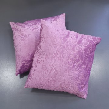 Kissen 45x45 Ausbrenner Samt, lila, Kringelmuster