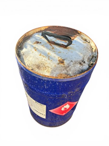 Ölfaß 30L, blau, zylindrisch, blech, Fass