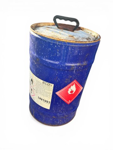 Ölfaß 30L, blau, zylindrisch, blech, Fass