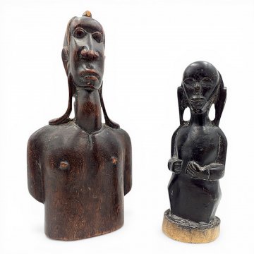 BÜSTE STAMMESFIGUR afrikanisch, Holz dkl.braun 