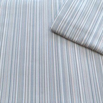 Garnitur 135x200 Makosatin, creme-grau-mode feingestreift, Meridian + Kissen 80x80  