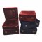 Schmuckkästchen / Schatulle, Samtbezug in blau/rot, mit Satin ausgekleidet, antik