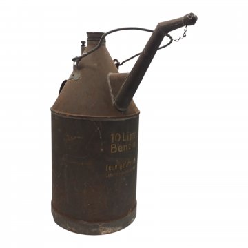 Ölkanne / Benzinkanne, 10 Liter Benzin, rostig, Patina