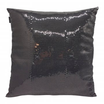Kissen, 45x45, schwarze Pailletten, RS Polyester schwarz