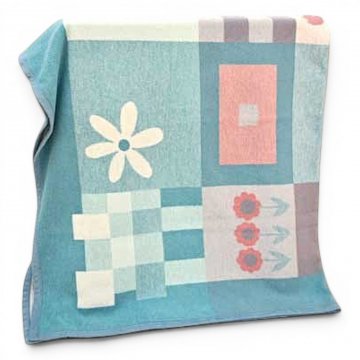 Decke, 200x150, Cotton-Dream, pastell gemustert mit Blumen