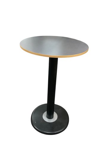 Stehtisch, Gußeisensäule, Platte Ø 70 cm, anthrazit, Kunststoff, Umleimer, Buche  