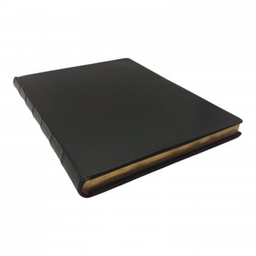 Schreibbuch / Gästebuch, Din A4, Ledergebunden, schwarz, mit Goldschnitt