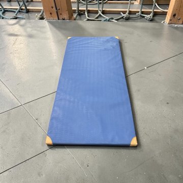 Turnmatte, Blau, Lederapplikationen, 195cm x 100cm 